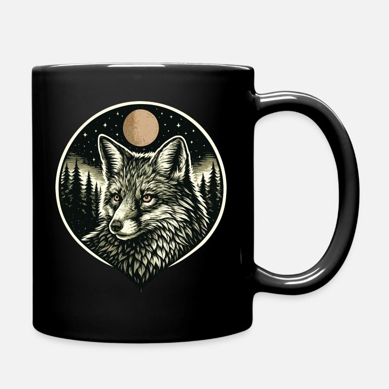 Silent Mind - Fuchs im Woodcut Stil - Mug uni - noir