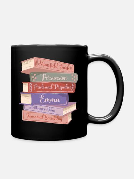 Jane Austens Romane V - Tasse einfarbig - Schwarz