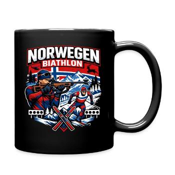 Cadeau des sports d’hiver de Biathlon en Norvège - Mug uni - noir - Droite
