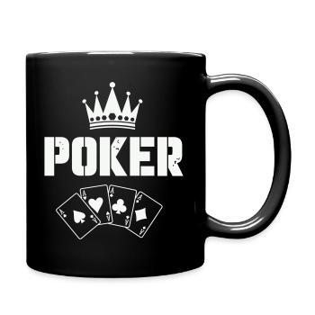 König Poker Karten Design - Tasse einfarbig - Schwarz - Rechts