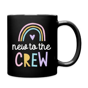 New to the Crew Baby Geschenk Schwanger 2026 - Tasse einfarbig - Schwarz - Rechts