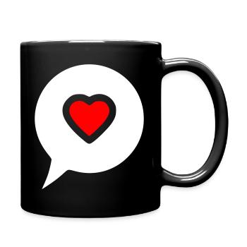 Heart Speech Bubble Filled - Full Colour Mug - black - Right