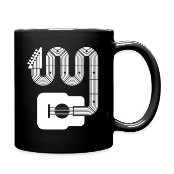 Abstrakte Akustikgitarre - Tasse einfarbig - Schwarz - Rechts