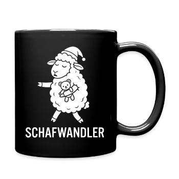 Erkenne die Zeichen Giraffe Mittelfinger lustig - Tasse einfarbig - Schwarz - Rechts