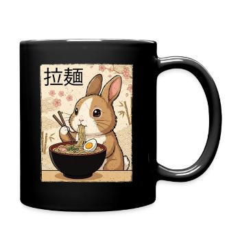 Ramen de lapin style vintage japonais - Mug uni - noir - Droite