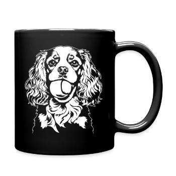 Cavalier King Charles Spaniel Ball Dogs Wilsigns - Full Colour Mug - black - Right