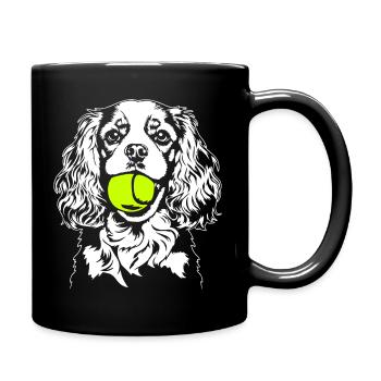 Cavalier King Charles Spaniel Ball Dogs Wilsigns - Full Colour Mug - black - Right