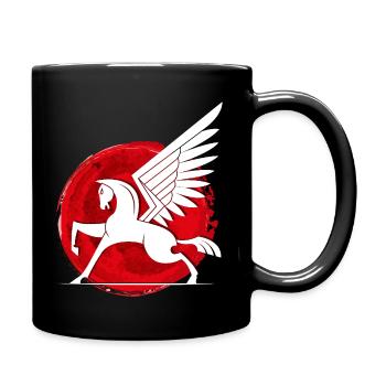 Pegasus in the Red Circle Horse Riding Legend - Full Colour Mug - black - Right