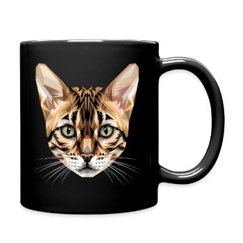 Bengal Katze Leopard Cat Leopardette Bengal Katzen - Tasse einfarbig - Schwarz - Rechts