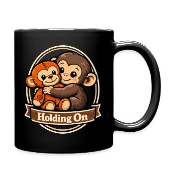Anxious Monkey Soft Toy Heart - Full Colour Mug - black - Right