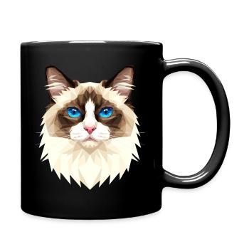Ragdoll Katze Ragdollkatze Cat Süße Ragdoll Katzen - Tasse einfarbig - Schwarz - Rechts