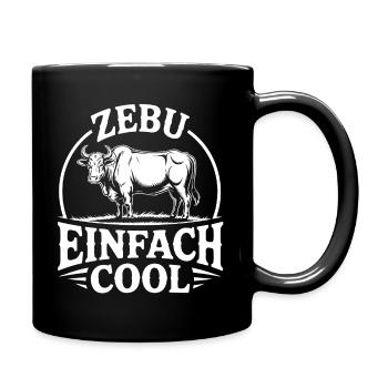 Zebu Einfach Cool Logo - Tasse einfarbig - Schwarz - Rechts