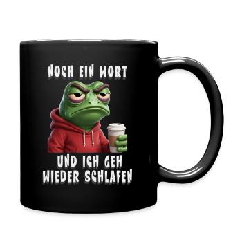 Funny frog saying for morning grouches - Full Colour Mug - black - Right