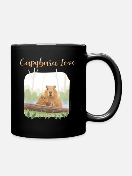 T-shirt design "Capybara Love" - Full Colour Mug - black
