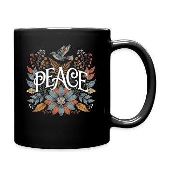 Peace Natur Symbol für Ruhe und Harmonie Liebhaber - Tasse einfarbig - Schwarz - Rechts