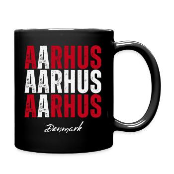 Aarhus in the Heart, Denmark present - Full Colour Mug - black - Right