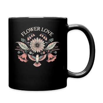 Fleur Love Fleurs Cadeau Vintage pour les femmes - Mug uni - noir - Droite