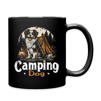 Camping Hund Spruch Camping Dog Camper Geschenk - Tasse einfarbig - Schwarz - Rechts