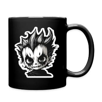 Spiky Skull Chibi - Full Colour Mug - black - Right