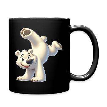 Eisbär Handstand Salto Nordpol Gymnastik - Tasse einfarbig - Schwarz - Rechts