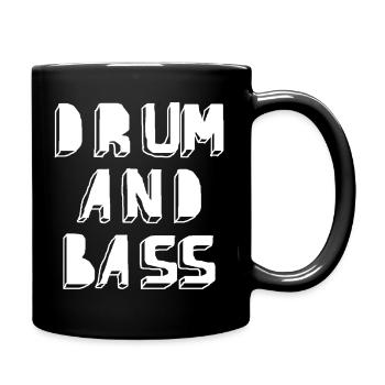 Trommel- und Bass-Neon-Glyphe - Tasse einfarbig - Schwarz - Rechts