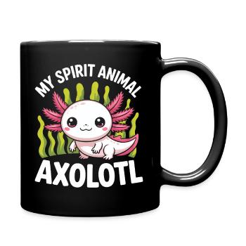 Axolotl Spirit: Cute Undersea - Full Colour Mug - black - Right