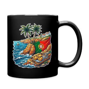 Portugal Küste Flagge - Tasse einfarbig - Schwarz - Rechts