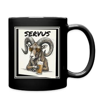 Mouflon de bière - Mug uni - noir - Droite