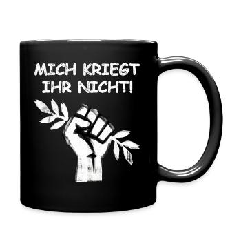 Gegen Krieg Für Frieden - Tasse einfarbig - Schwarz - Rechts