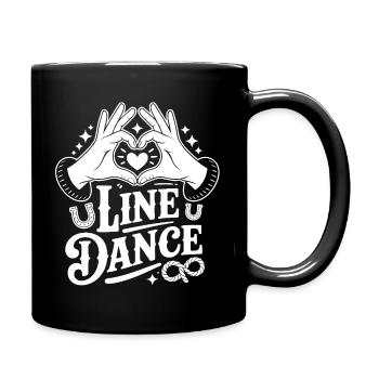 Line Dance Herz-Hand Logo - Tasse einfarbig - Schwarz - Rechts