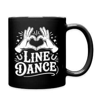 Line Dance Heart Sign - Full Colour Mug - black - Right