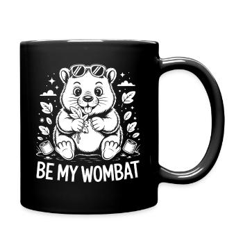 Be My Wombat – Cute Wombat - Full Colour Mug - black - Right