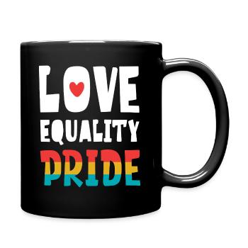 LGBTQ Pride Month - Love. Equality. Pride - Full Colour Mug - black - Right