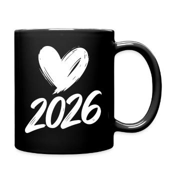 2026 Herz  - Tasse einfarbig - Schwarz - Rechts