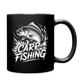Carp Fishing Illustration - Full Colour Mug - black - Right