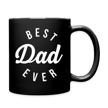 Best Dad Ever Typografie - Tasse einfarbig - Schwarz - Rechts