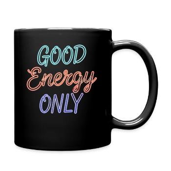 Good Energy Only Graphic in Retro Neon Style - Full Colour Mug - black - Right