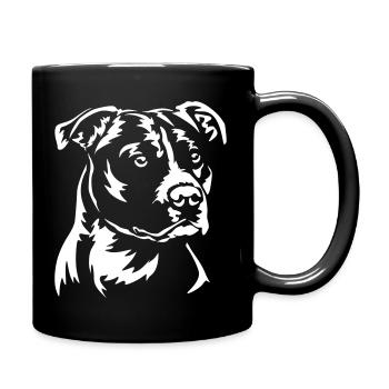 American Staffordshire Terrier Head "Black Edition" - Full Colour Mug - black - Right