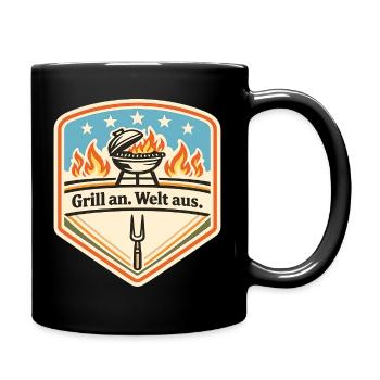 Grill Abzeichen Welt Aus Patch - Tasse einfarbig - Schwarz - Rechts