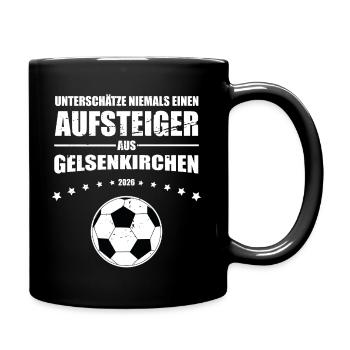 Schalke Fan Retro Aufsteiger aus Gelsenkirchen - Tasse einfarbig - Schwarz - Rechts