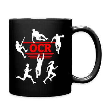 OCR Rot – Design der Hindernissilhouette - Tasse einfarbig - Schwarz - Rechts
