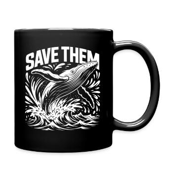 Save the whales - Full Colour Mug - black - Right