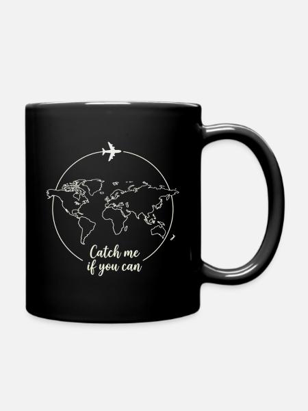 Catch me Travel Design - Full Colour Mug - black
