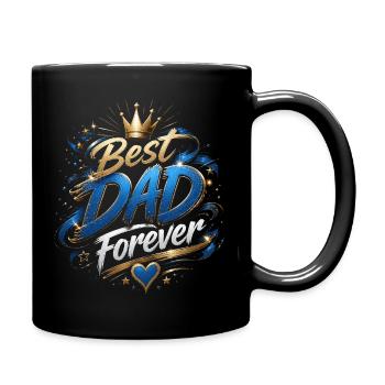 Bestes Papa Forever Kronen-Design - Tasse einfarbig - Schwarz - Rechts