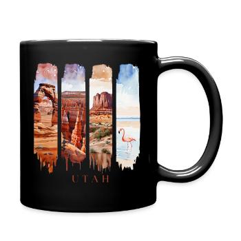 Utah Travel – Red Rocks & Desert Arches - Tasse einfarbig - Schwarz - Rechts