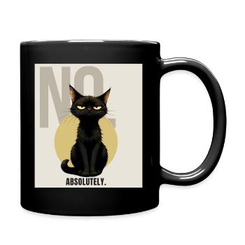 NO Sarcastic Black Cat Design - Tasse einfarbig - Schwarz - Rechts