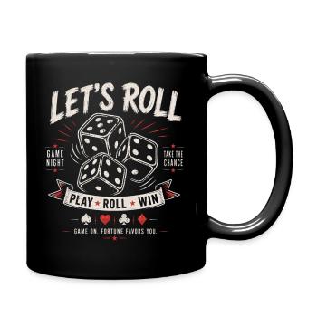Let's Roll – Dice Game Night - Full Colour Mug - black - Right