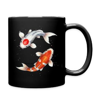 Koi Yin Yang – Équilibre en aquarelle - Mug uni - noir - Droite