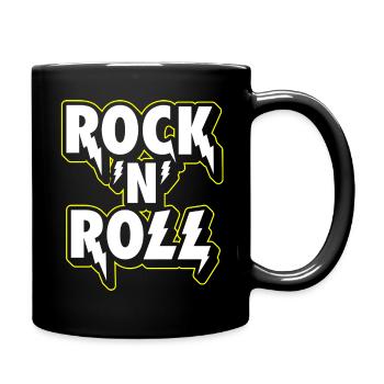 Rock 'N' Roll Lightning 3D-Logo - Tasse einfarbig - Schwarz - Rechts