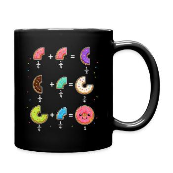 Donut Brüche Mathe Lernen mit Humor - Tasse einfarbig - Schwarz - Rechts